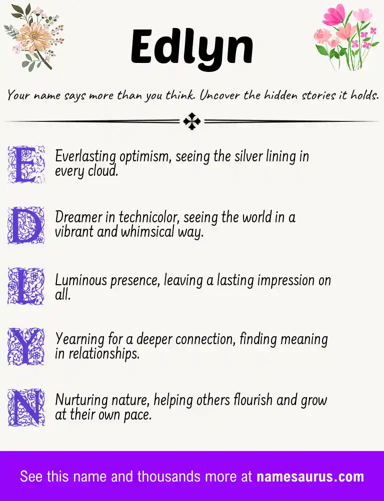 Acrostic poem about Edlyn.