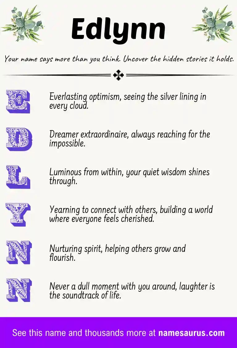Acrostic poem about Edlynn.