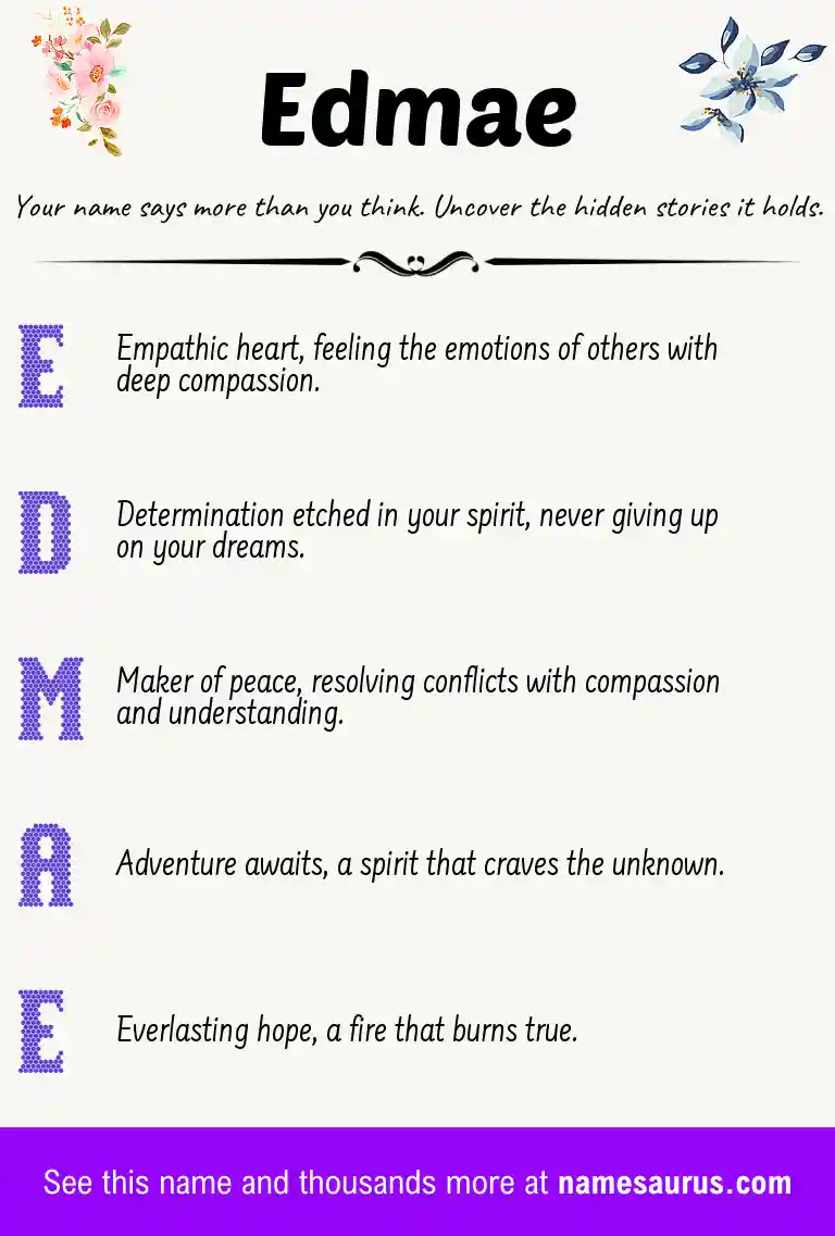 Acrostic poem about Edmae.