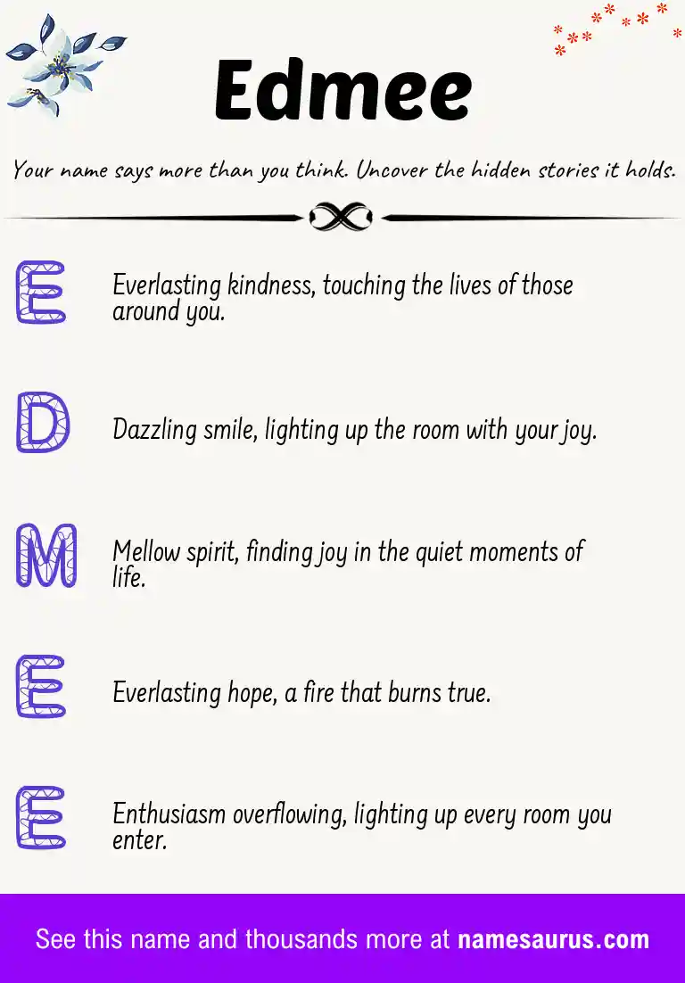 Acrostic poem about Edmee.