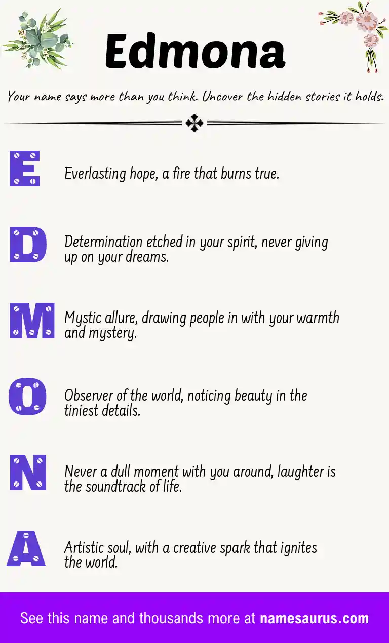 Acrostic poem about Edmona.