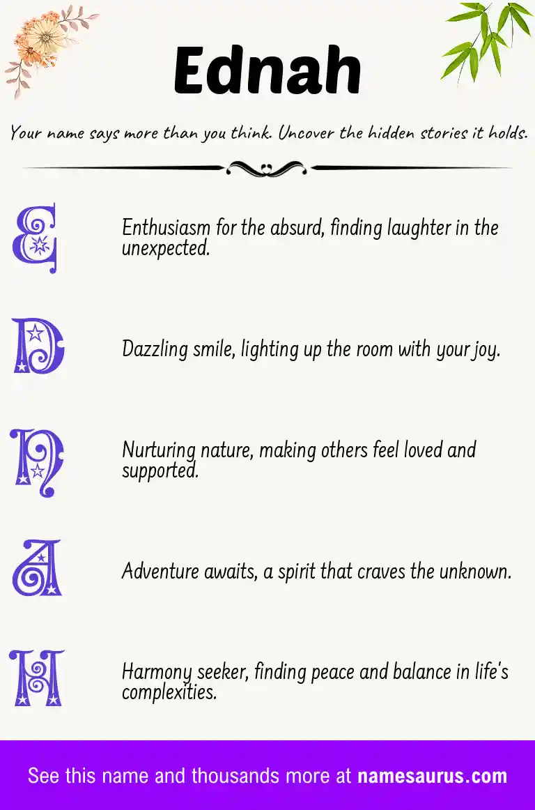 Acrostic poem about Ednah.