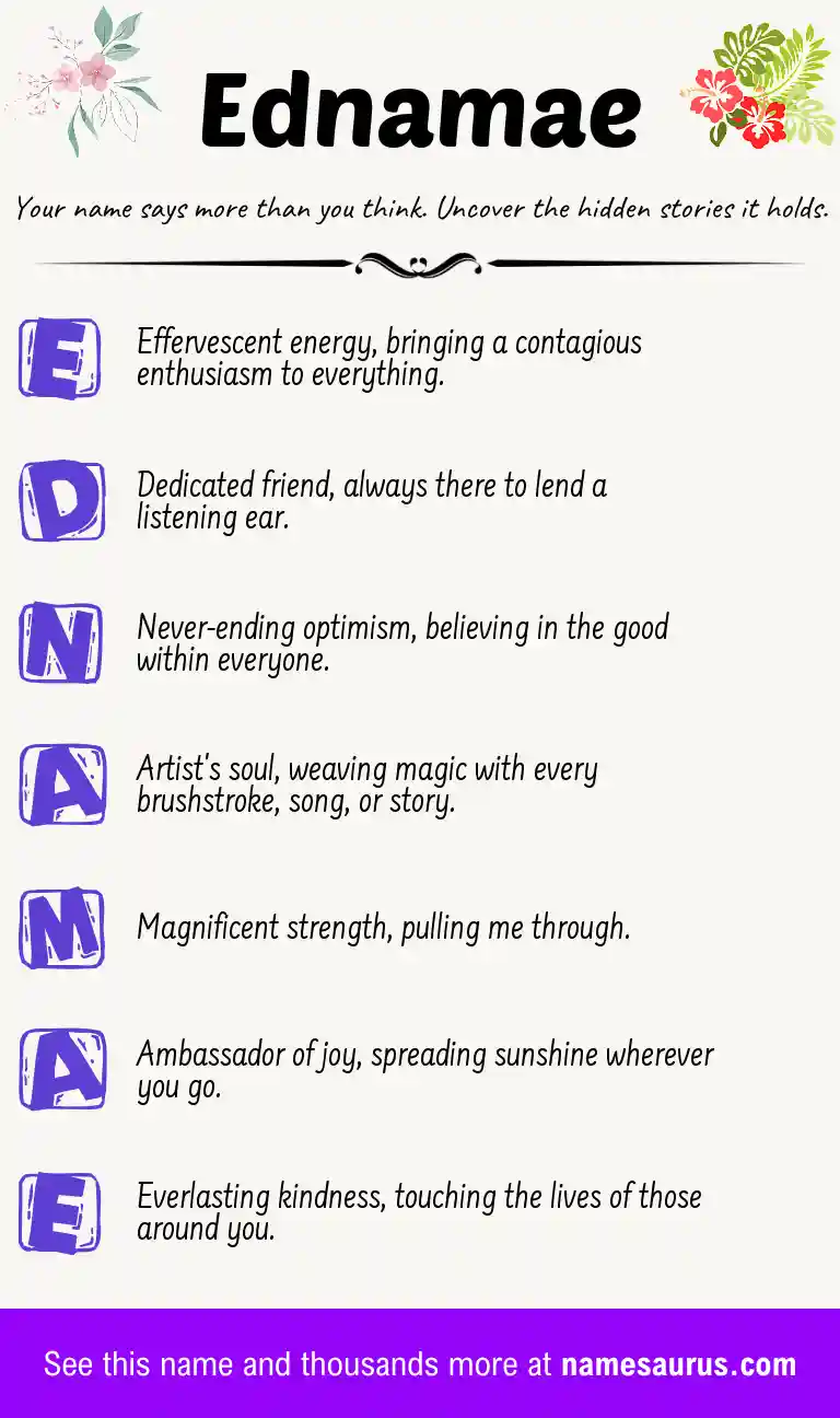 Acrostic poem about Ednamae.