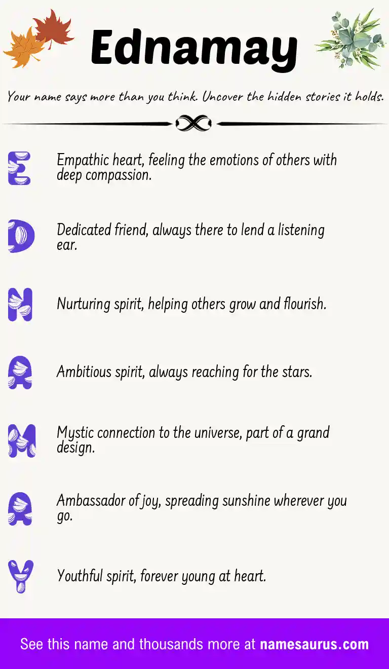Acrostic poem about Ednamay.