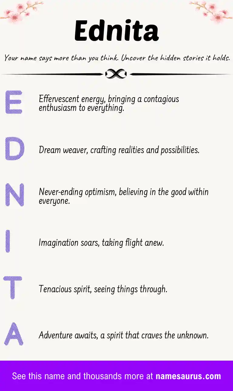 Acrostic poem about Ednita.