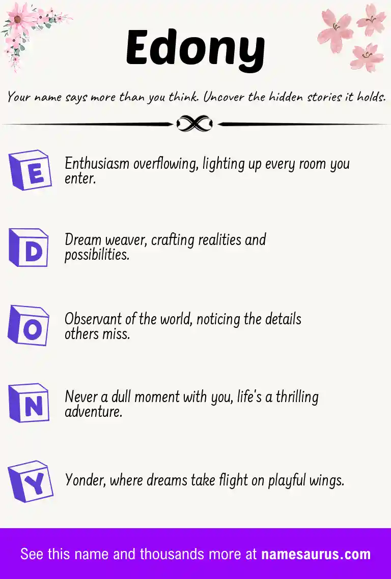 Acrostic poem about Edony.