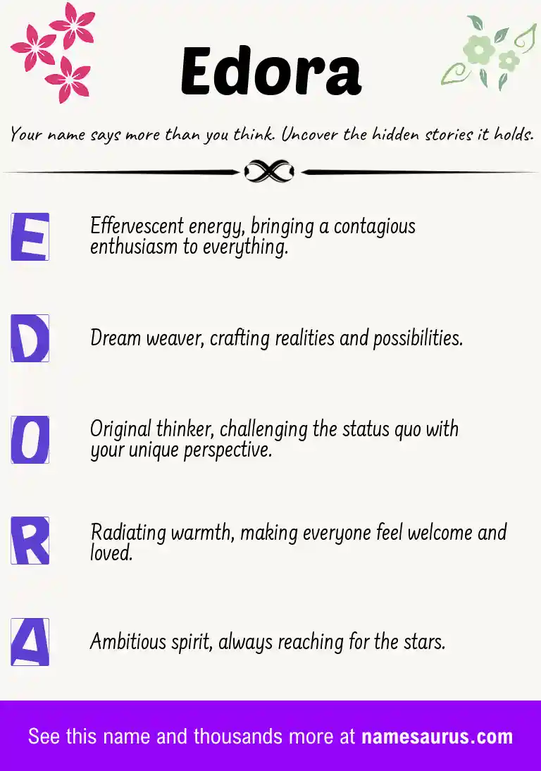 Acrostic poem about Edora.