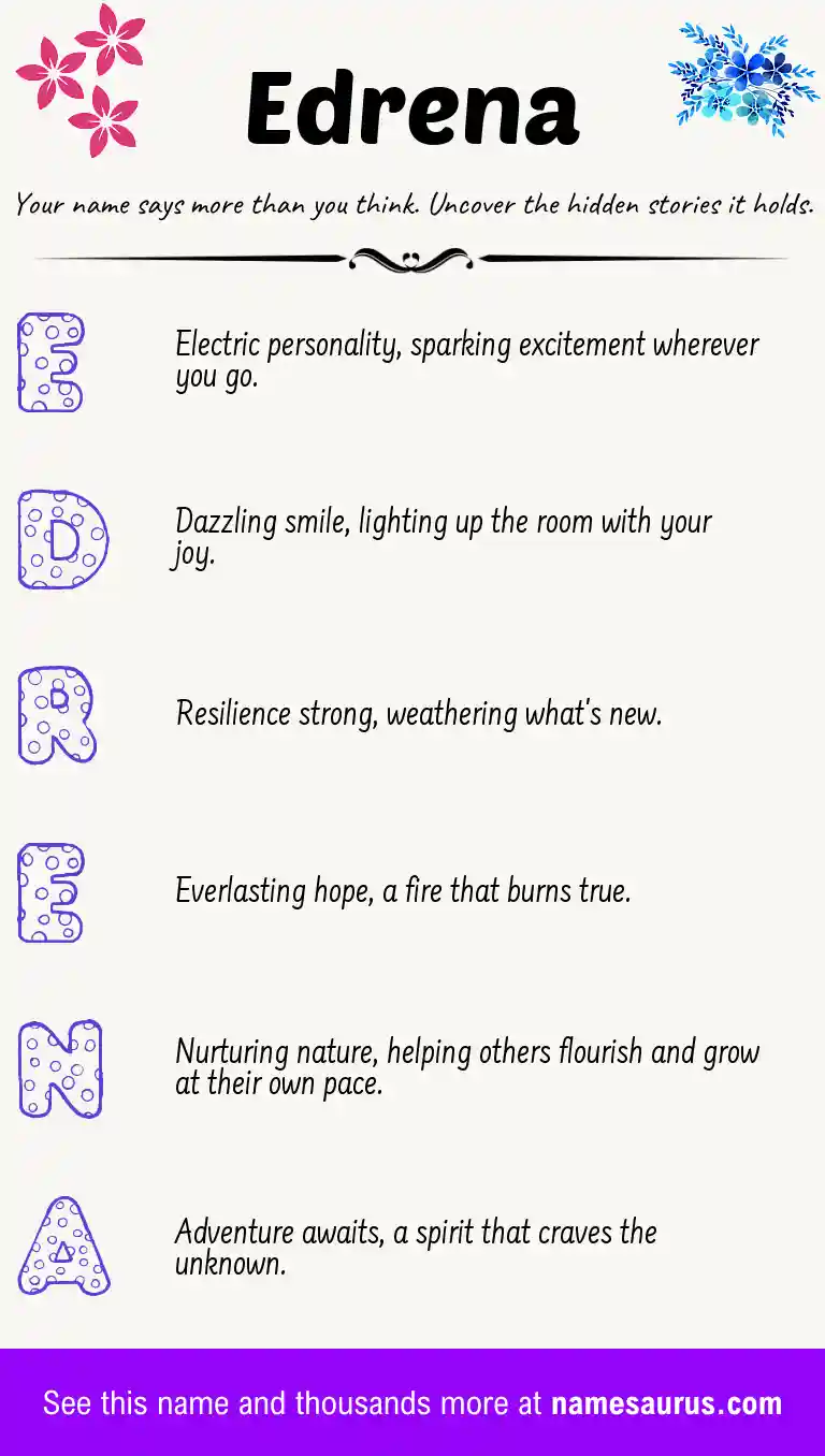 Acrostic poem about Edrena.