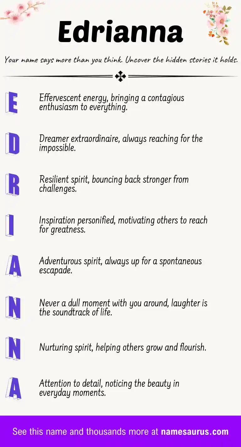 Acrostic poem about Edrianna.