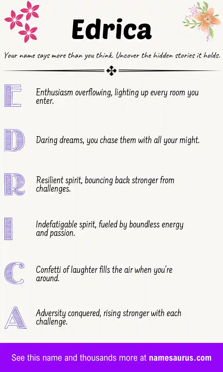 Acrostic poem about Edrica.