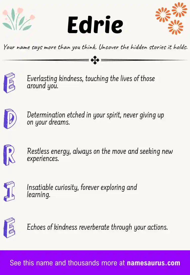 Acrostic poem about Edrie.