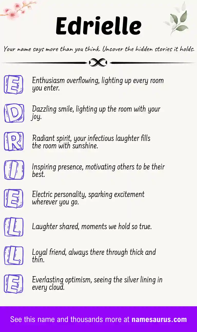 Acrostic poem about Edrielle.