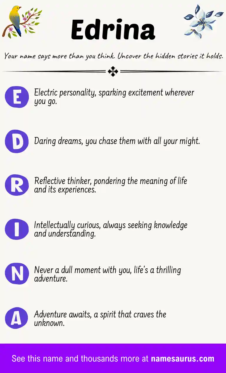 Acrostic poem about Edrina.