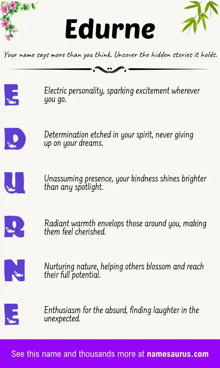 Acrostic poem about Edurne.