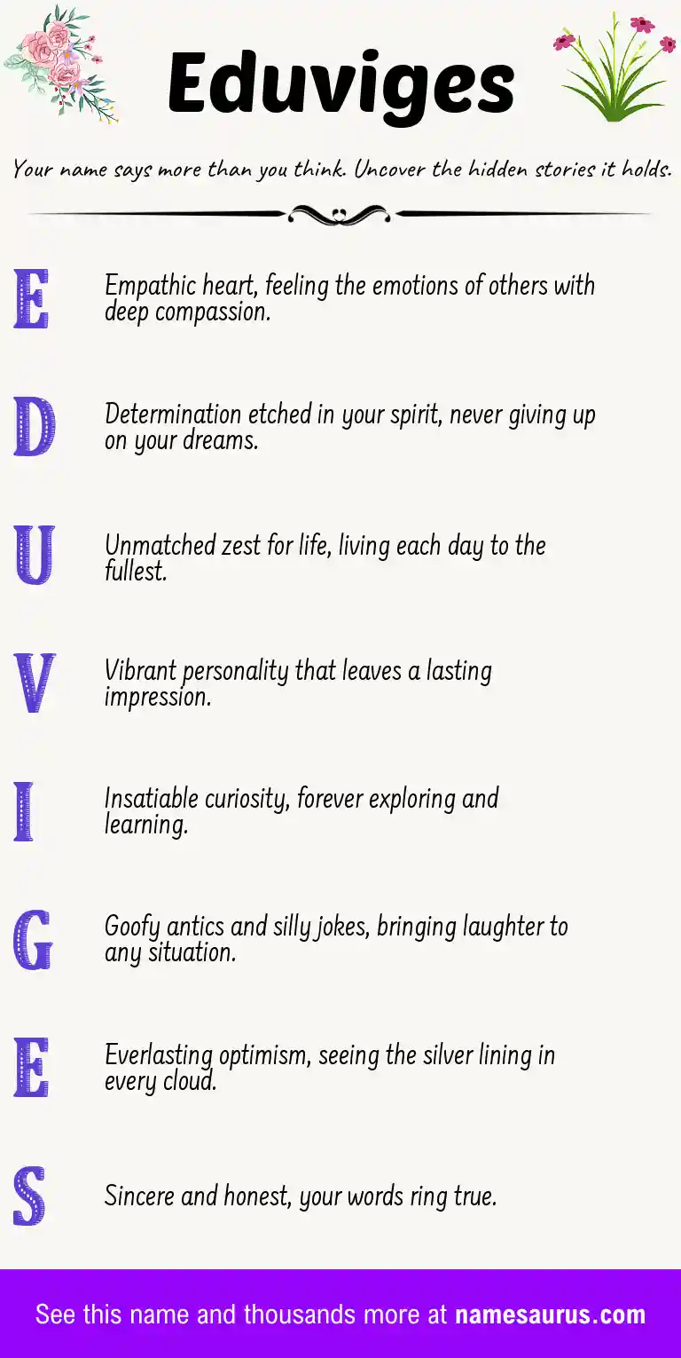 Acrostic poem about Eduviges.