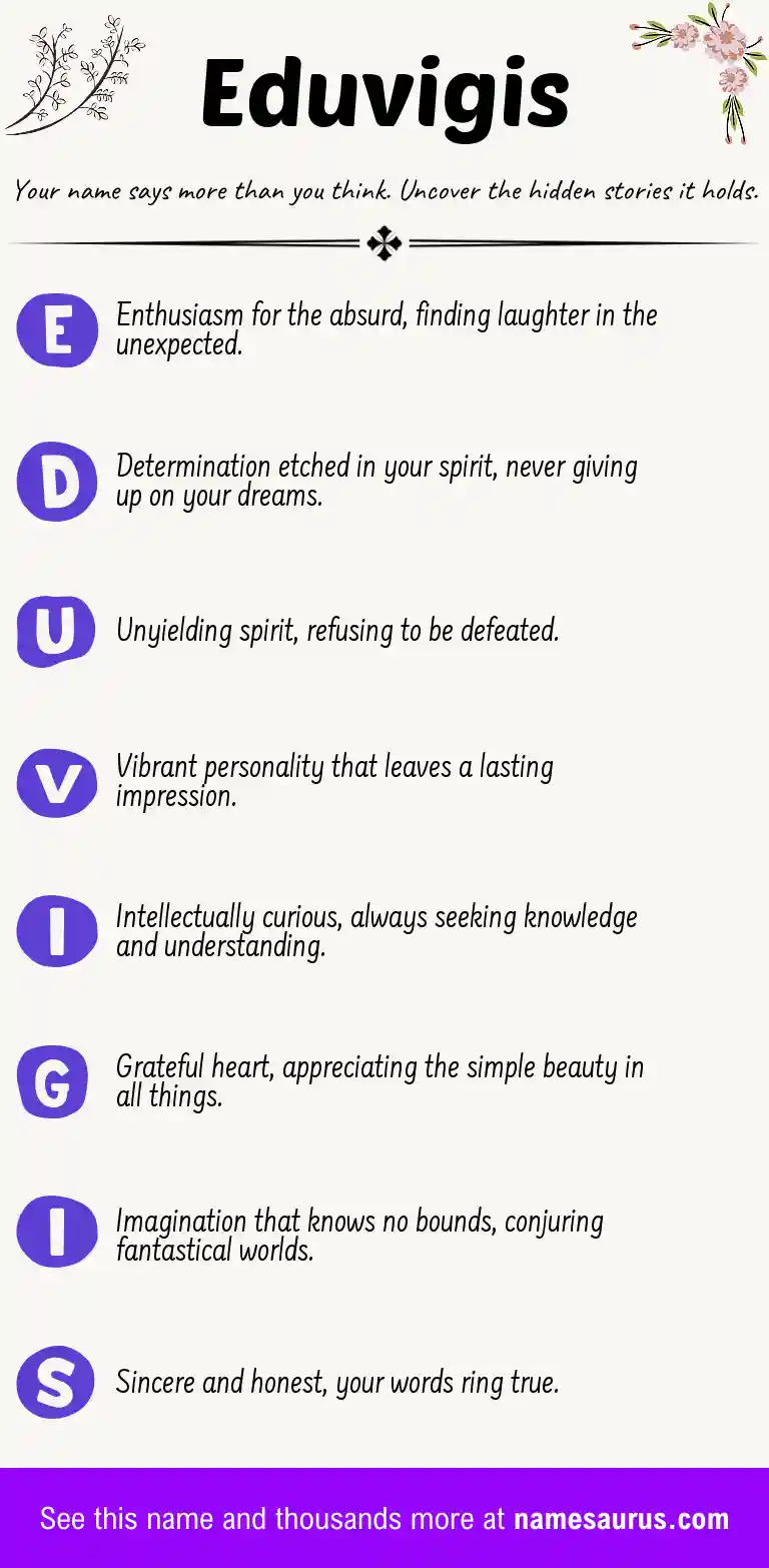 Acrostic poem about Eduvigis.