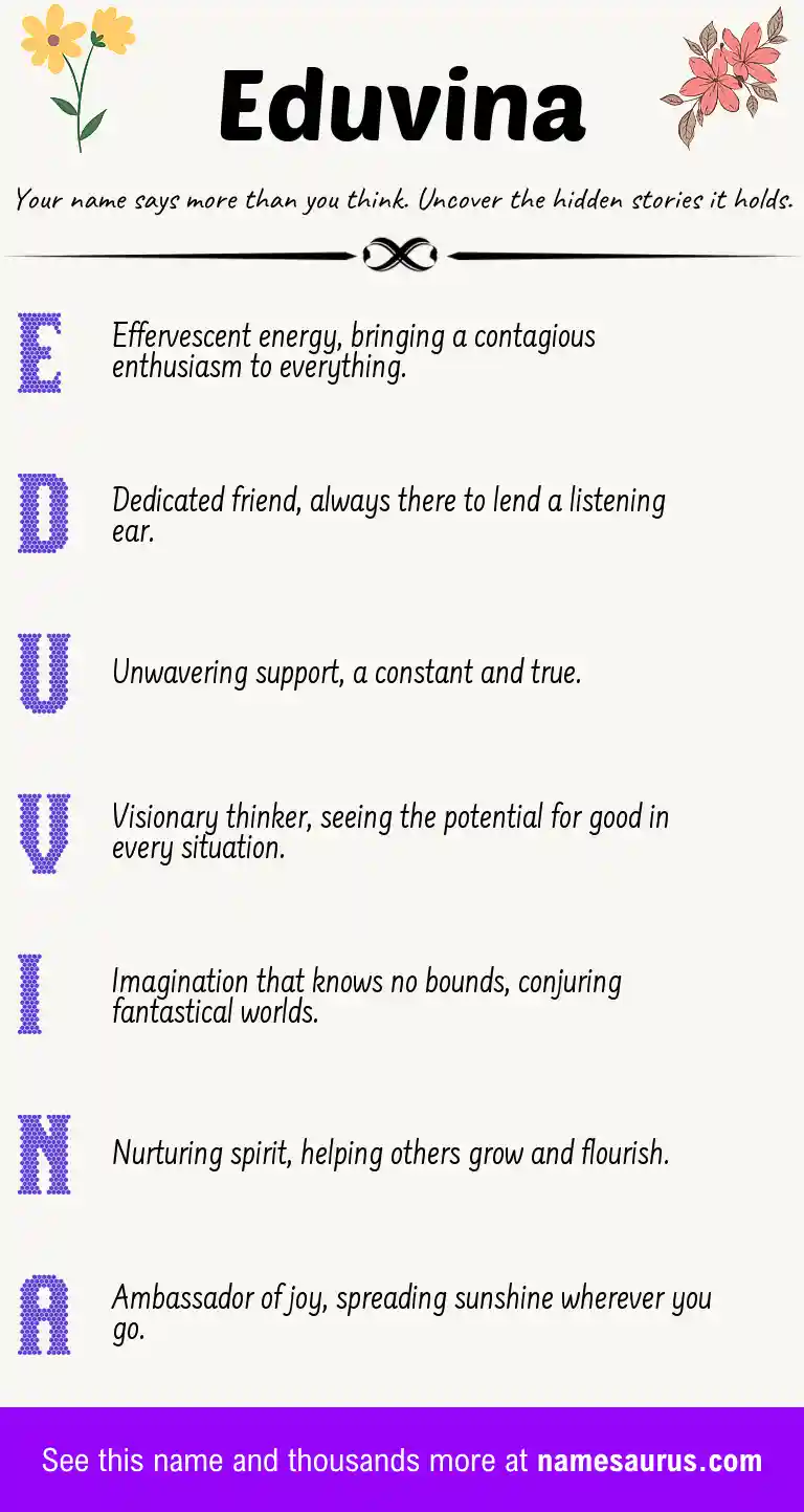 Acrostic poem about Eduvina.