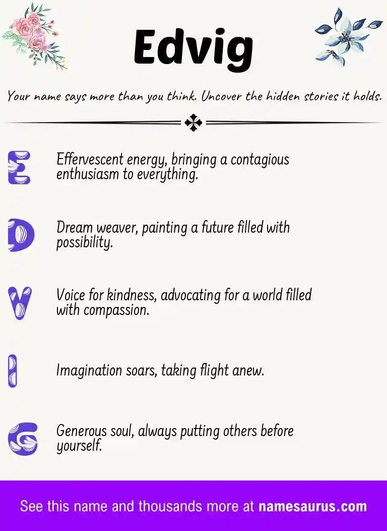 Acrostic poem about Edvig.