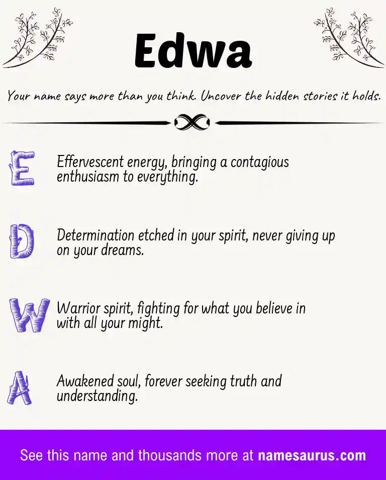 Acrostic poem about Edwa.