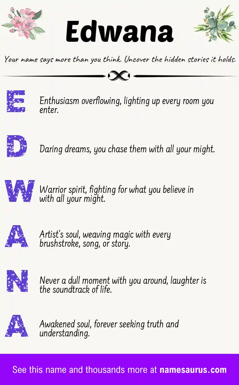 Acrostic poem about Edwana.