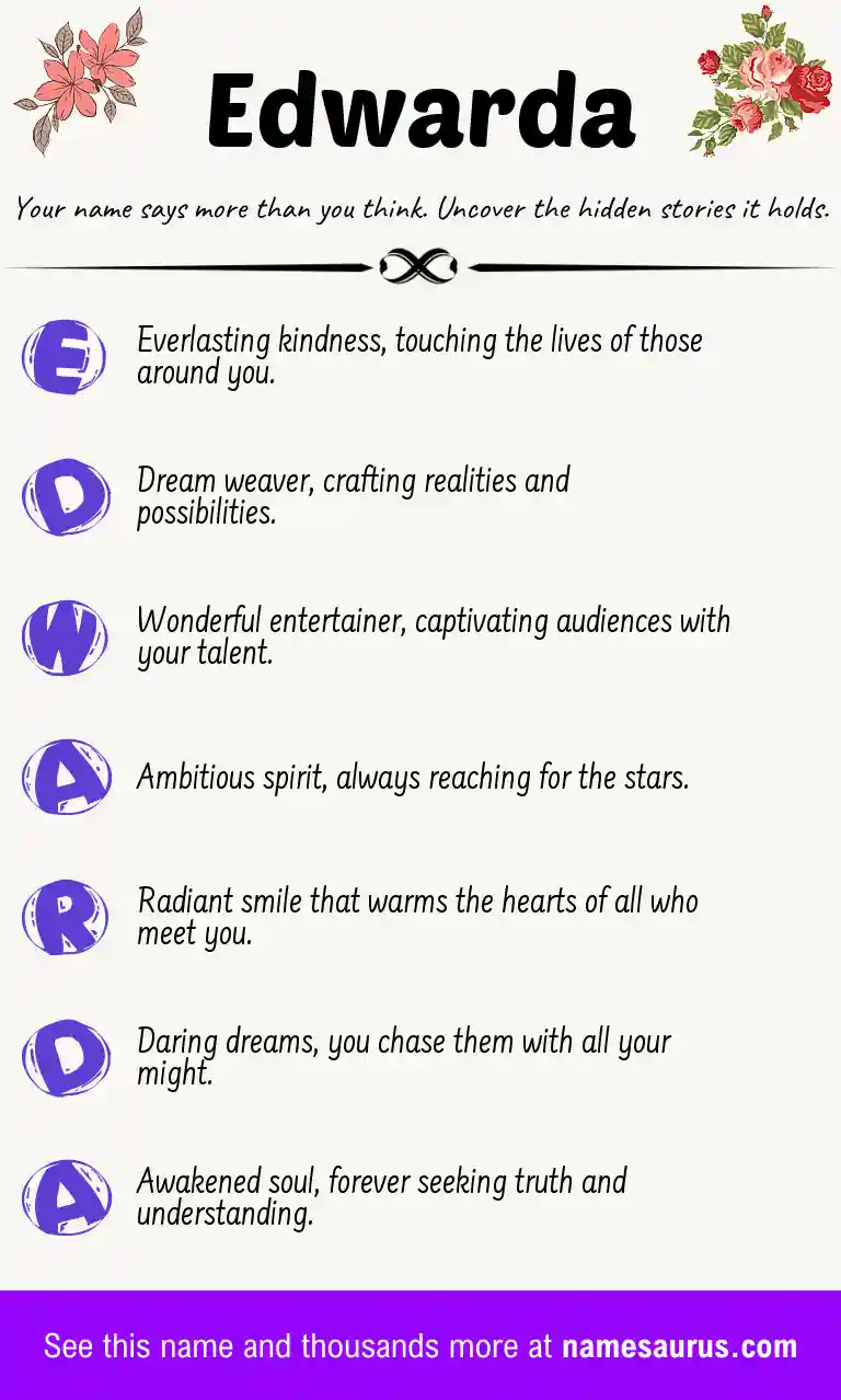 Acrostic poem about Edwarda.