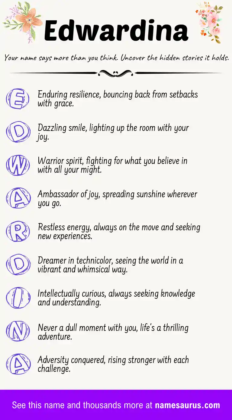 Acrostic poem about Edwardina.