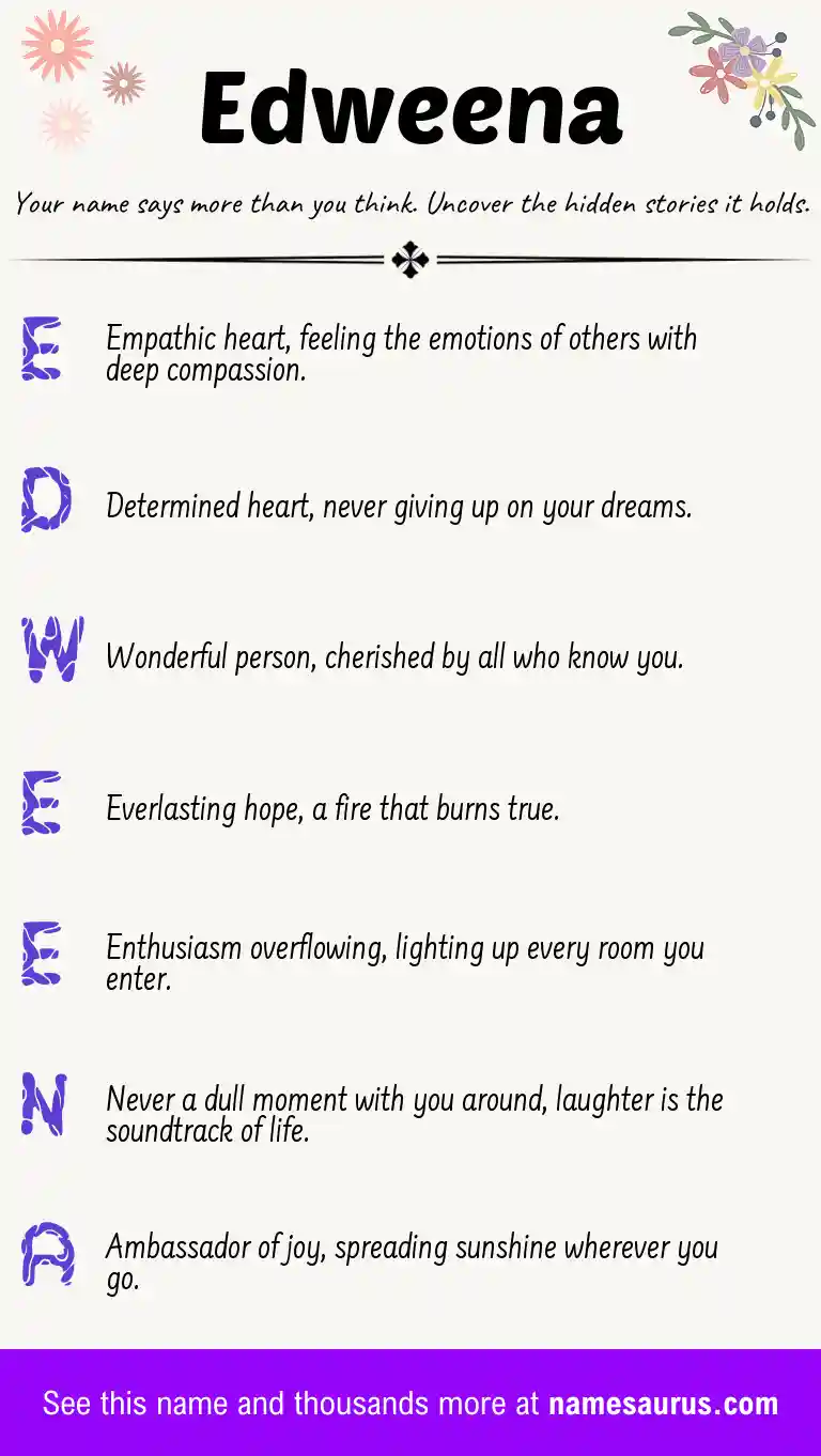 Acrostic poem about Edweena.