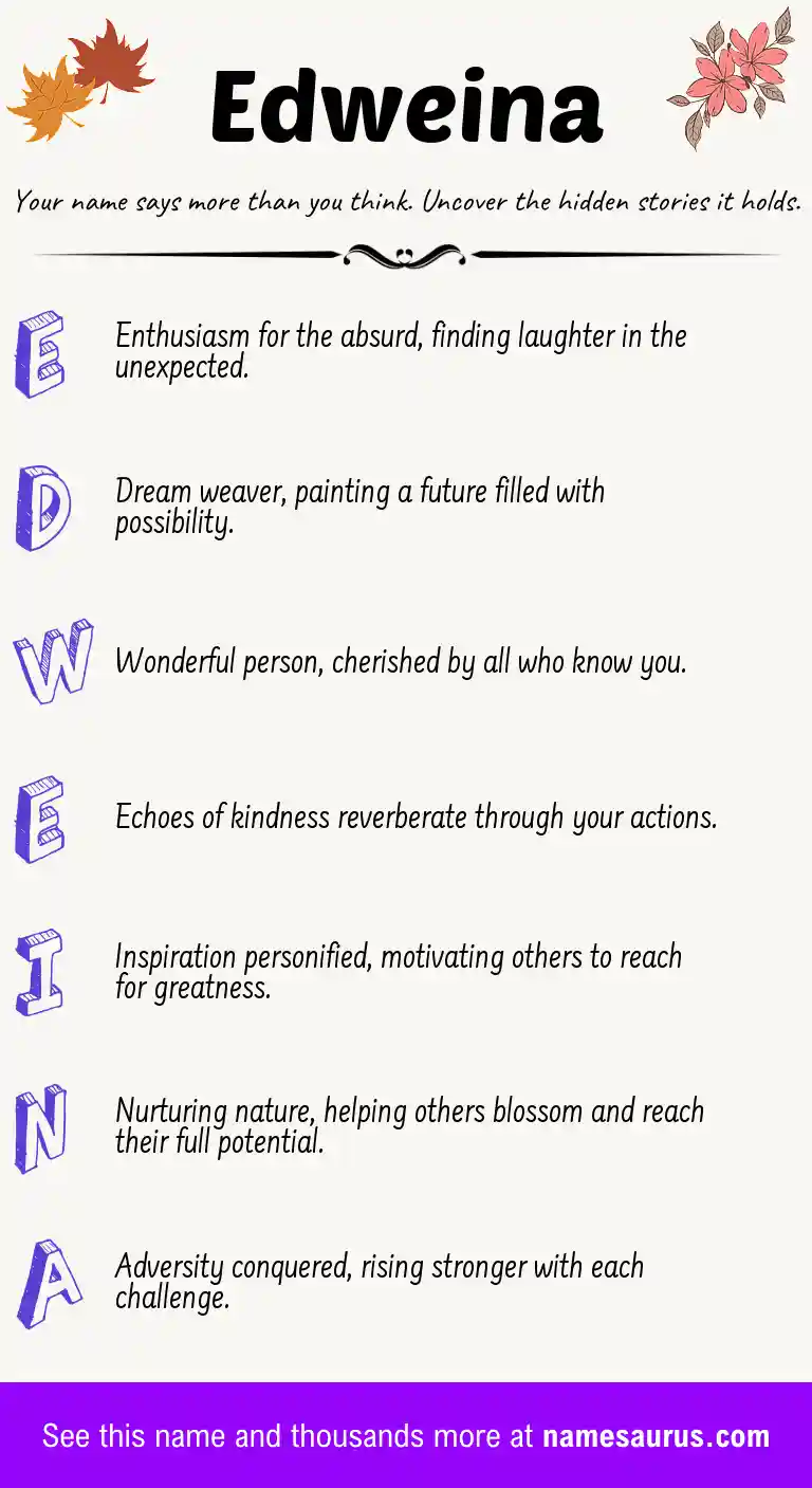 Acrostic poem about Edweina.