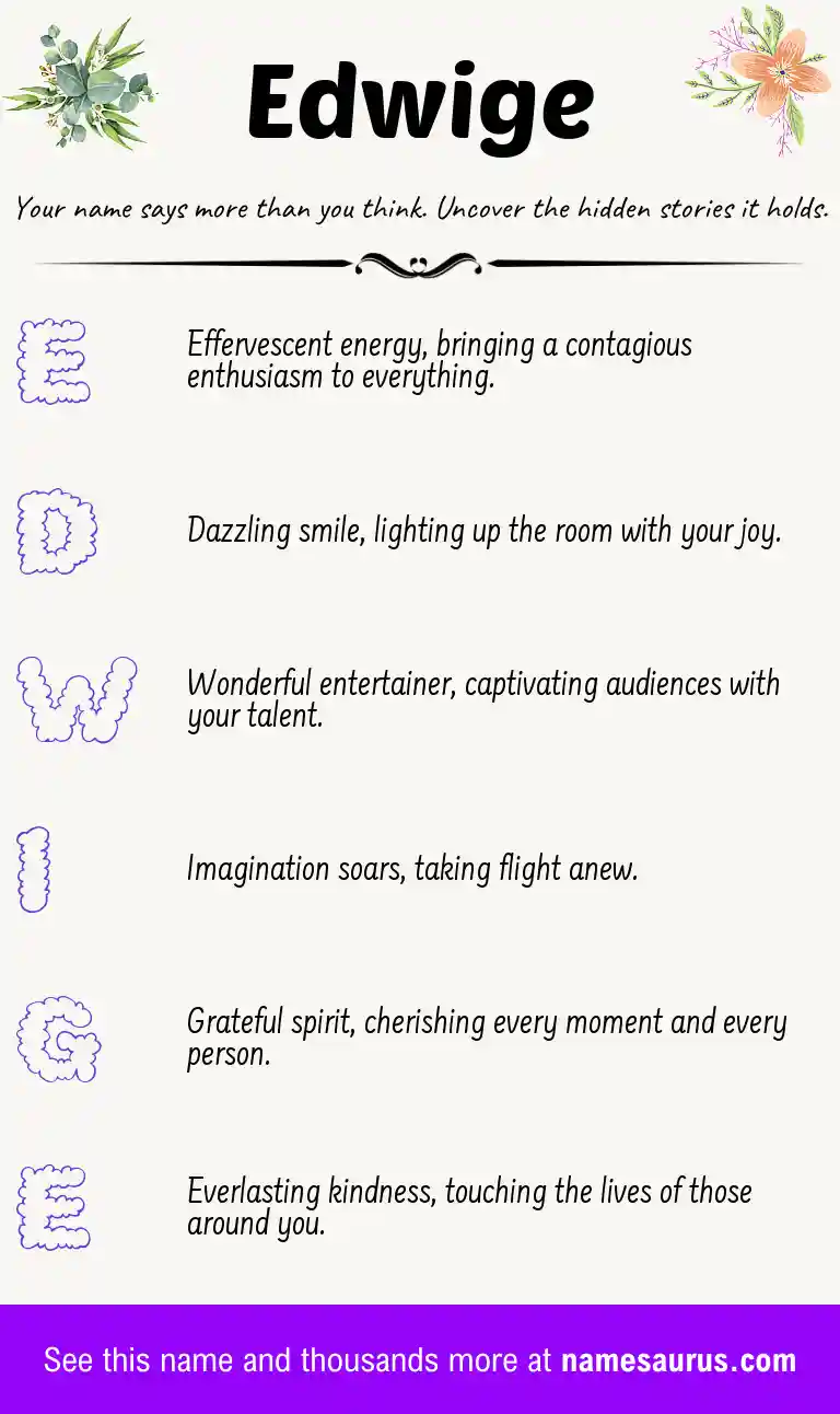 Acrostic poem about Edwige.