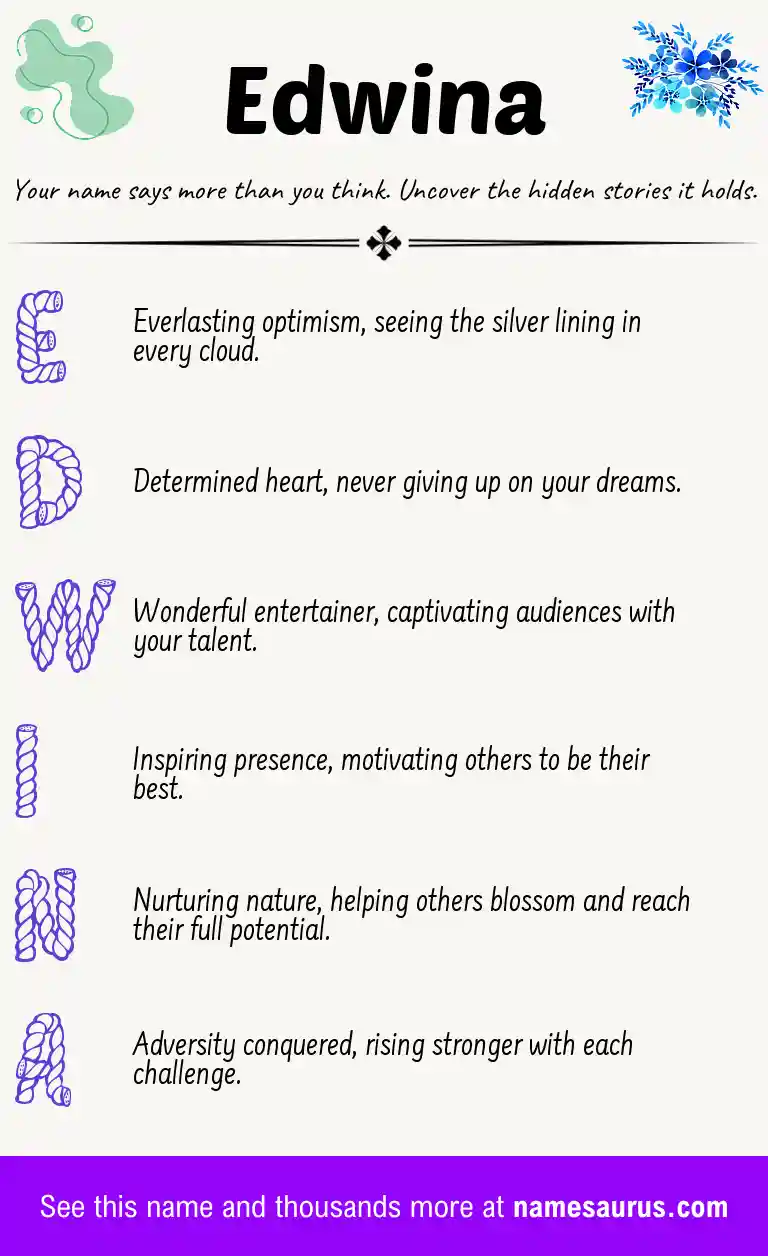 Acrostic poem about Edwina.