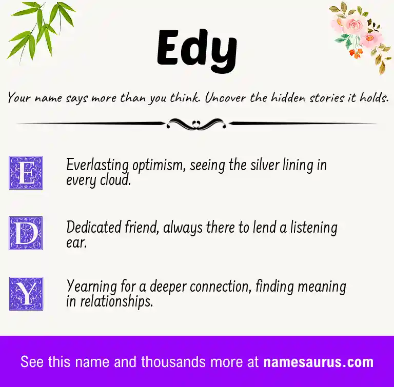 Acrostic poem about Edy.