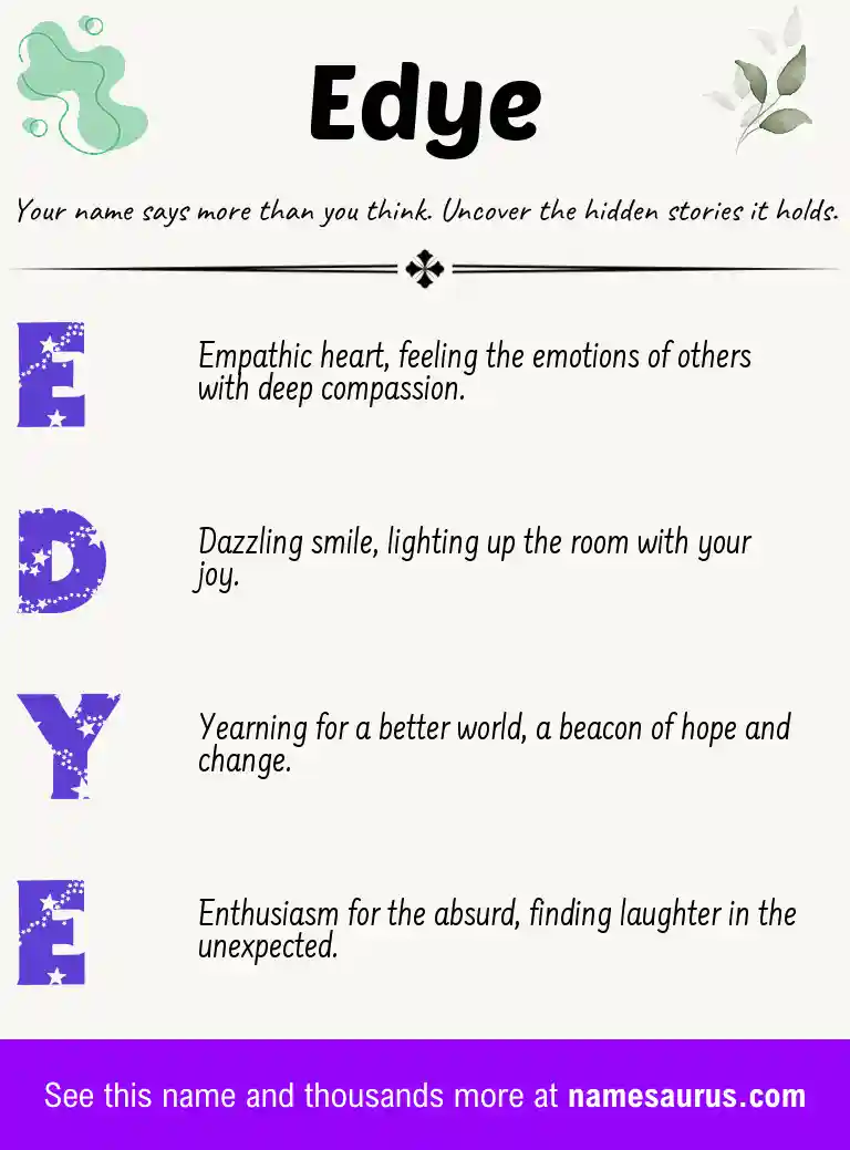 Acrostic poem about Edye.