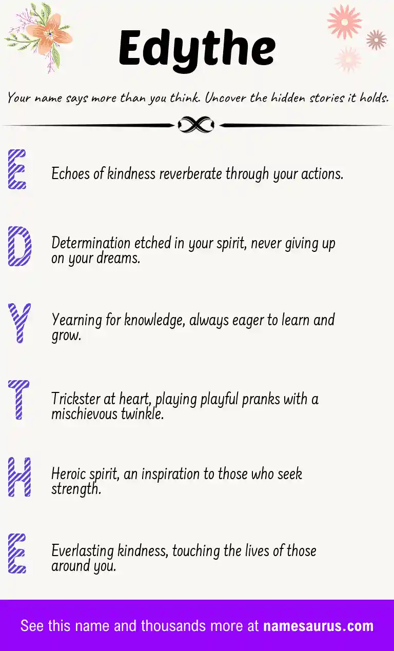 Acrostic poem about Edythe.