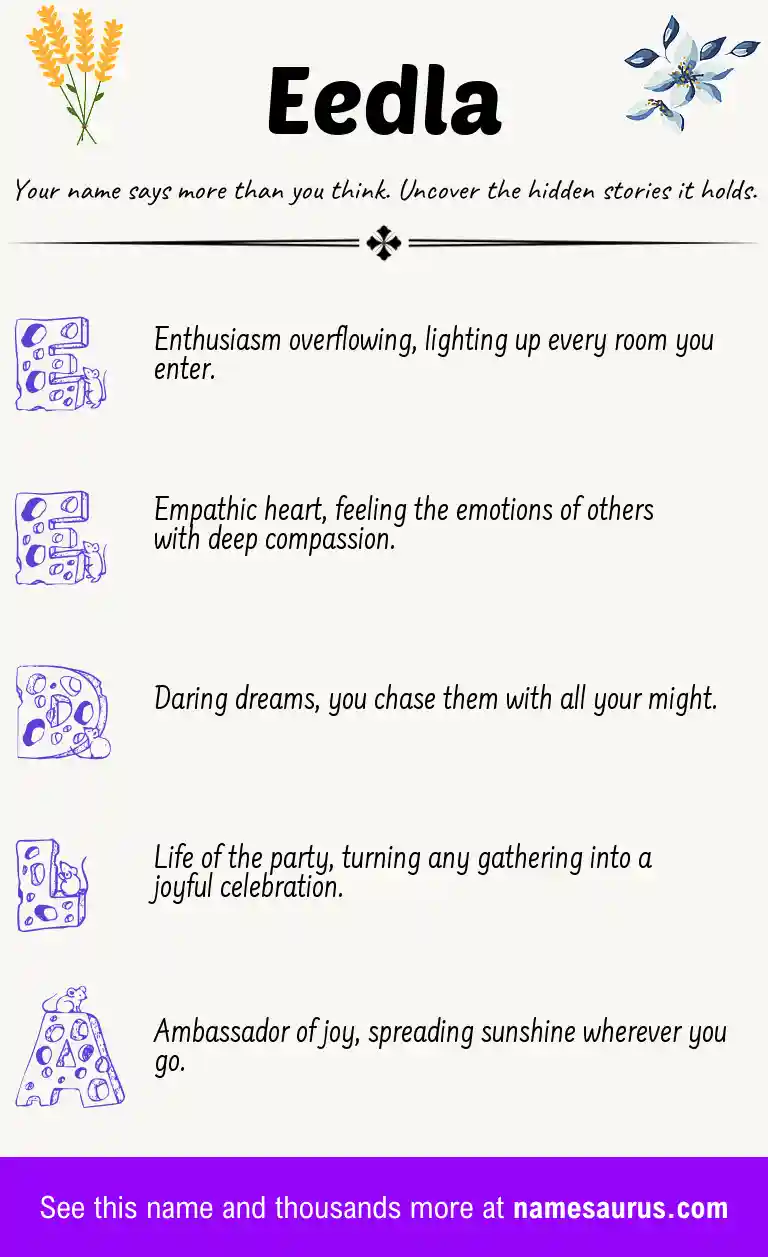 Acrostic poem about Eedla.