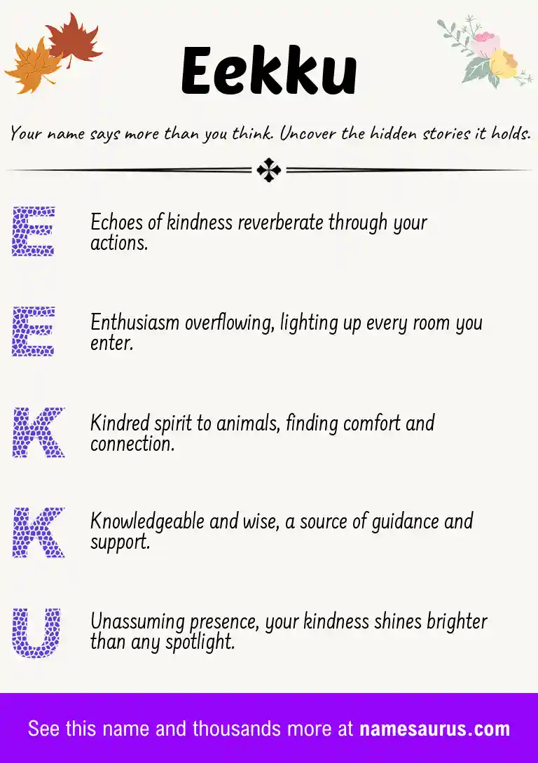 Acrostic poem about Eekku.