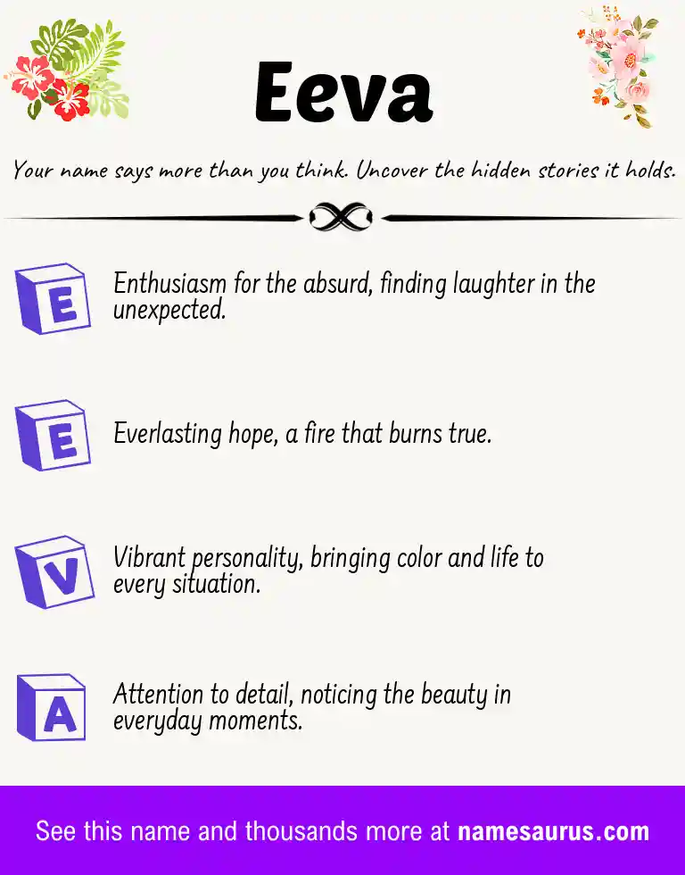 Acrostic poem about Eeva.