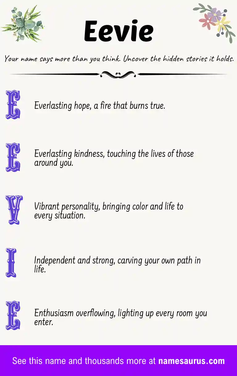 Acrostic poem about Eevie.