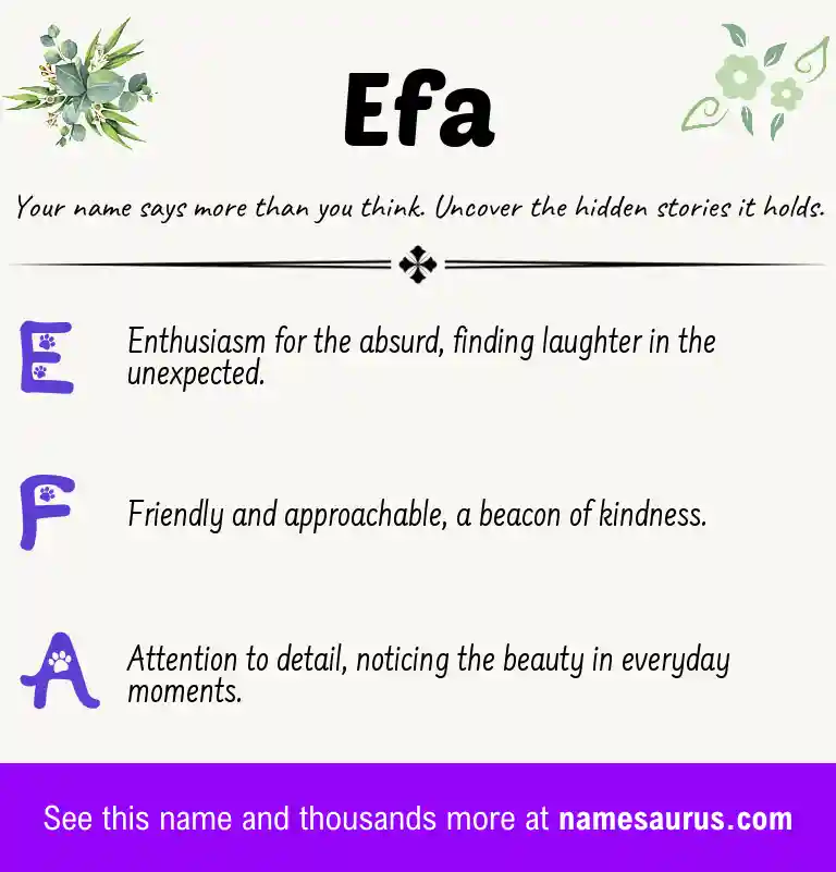 Acrostic poem about Efa.