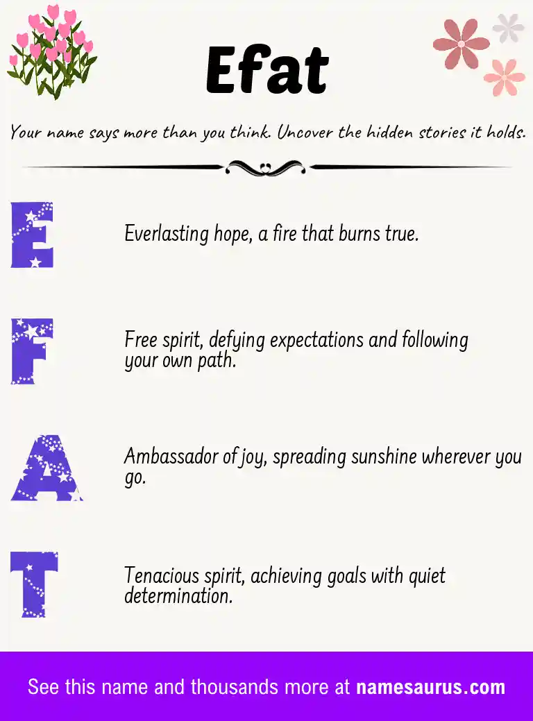 Acrostic poem about Efat.