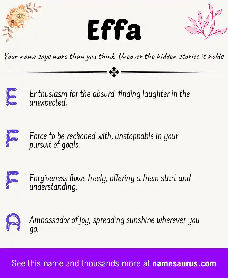 Acrostic poem about Effa.