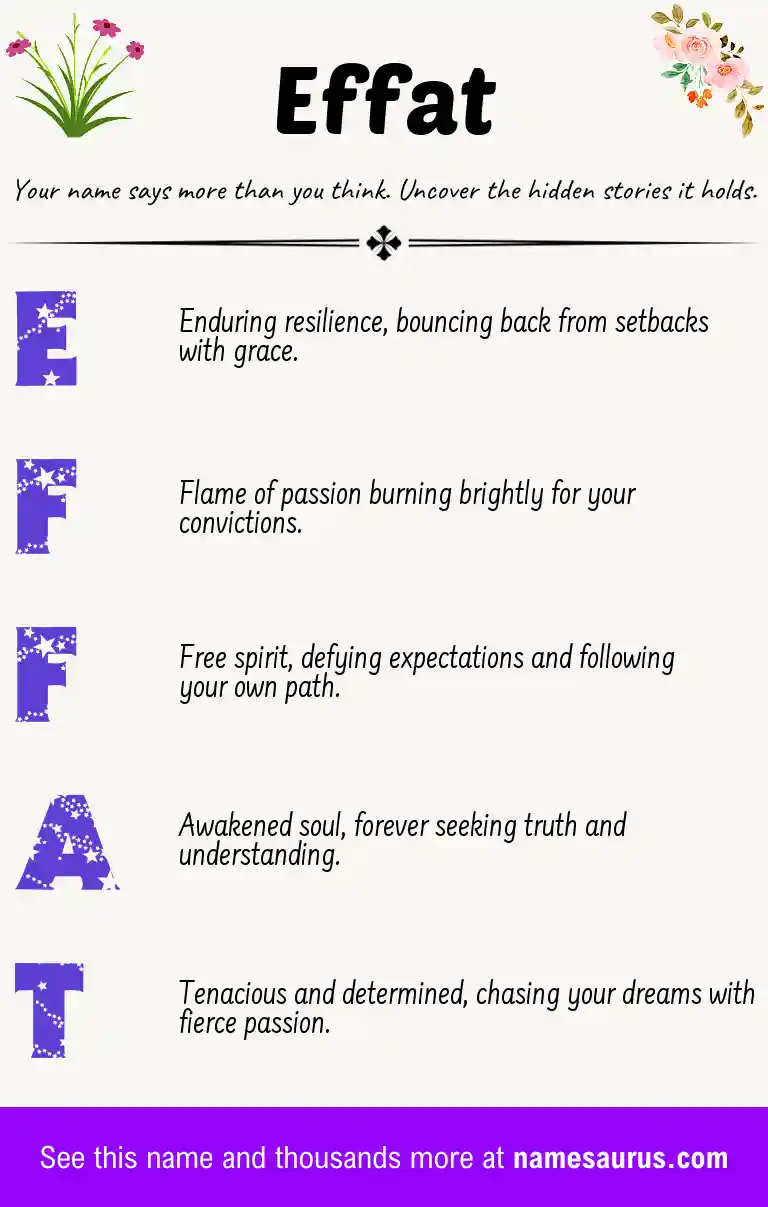 Acrostic poem about Effat.