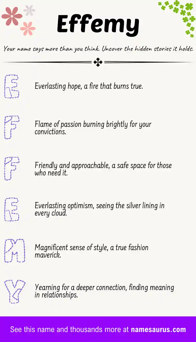 Acrostic poem about Effemy.