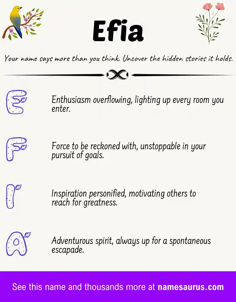 Acrostic poem about Efia.