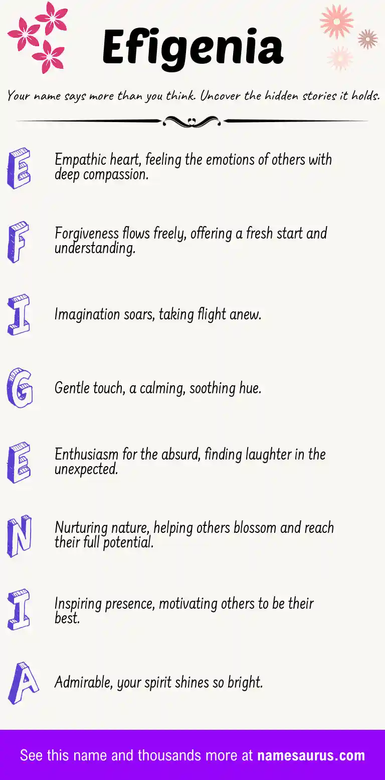 Acrostic poem about Efigenia.
