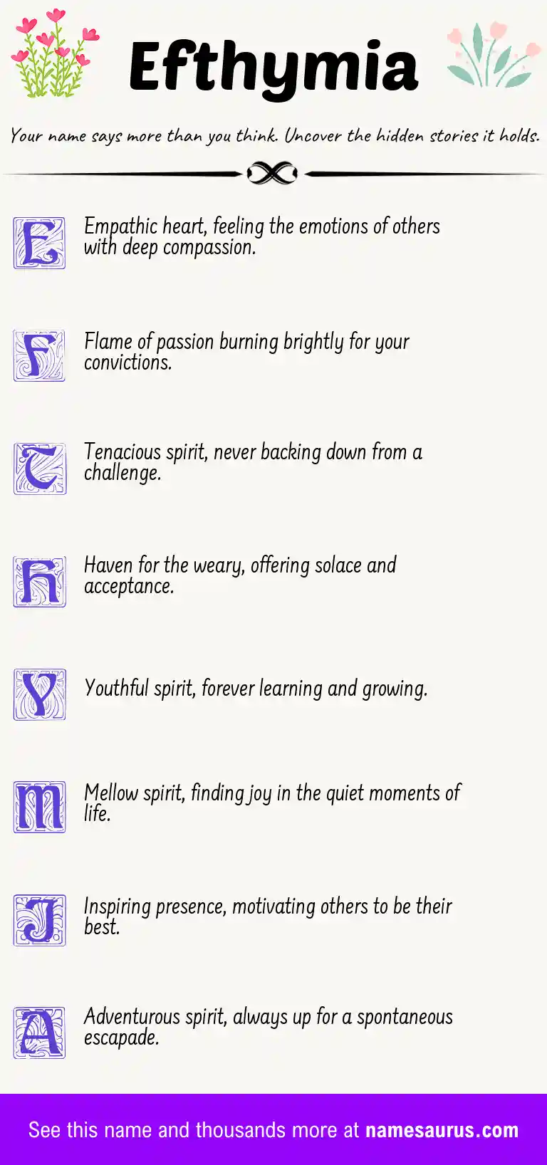 Acrostic poem about Efthymia.