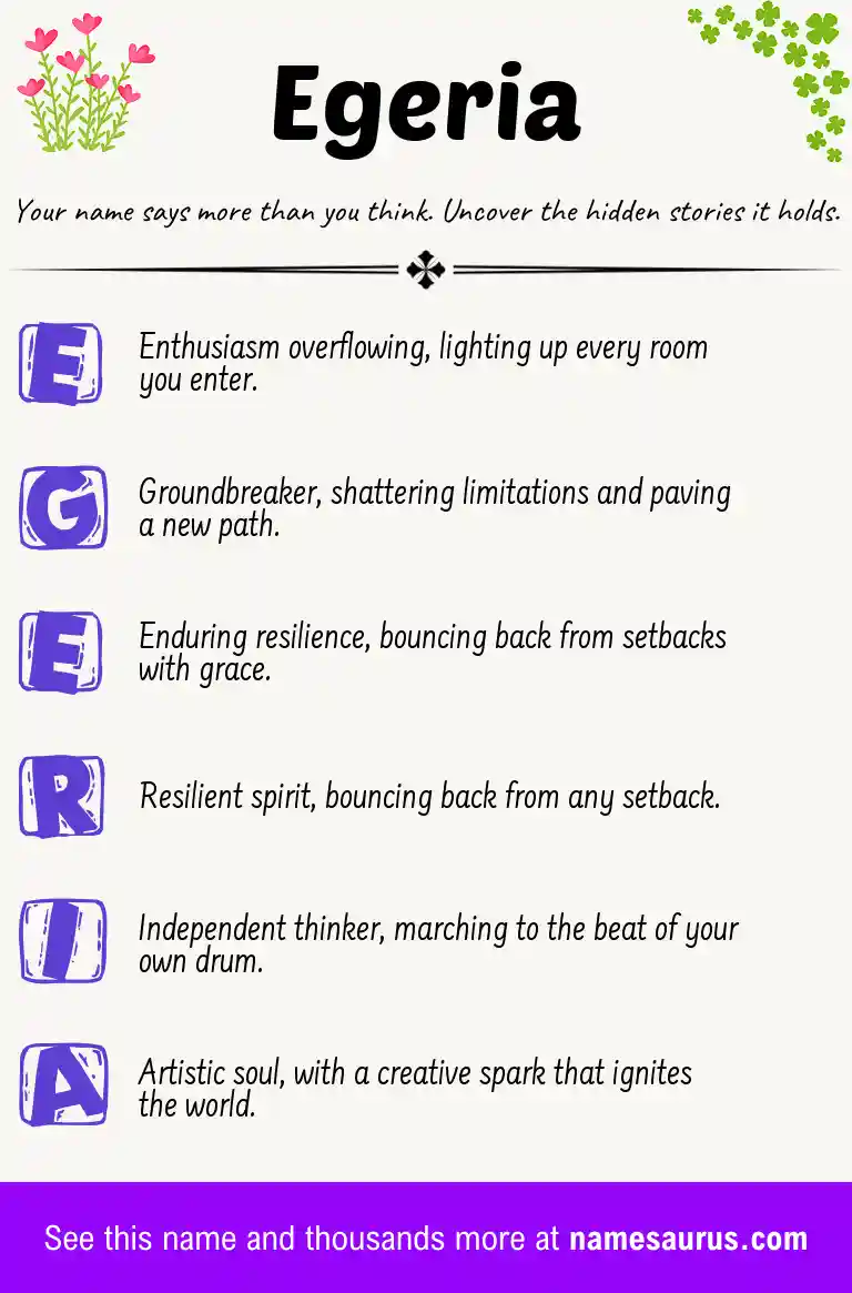 Acrostic poem about Egeria.