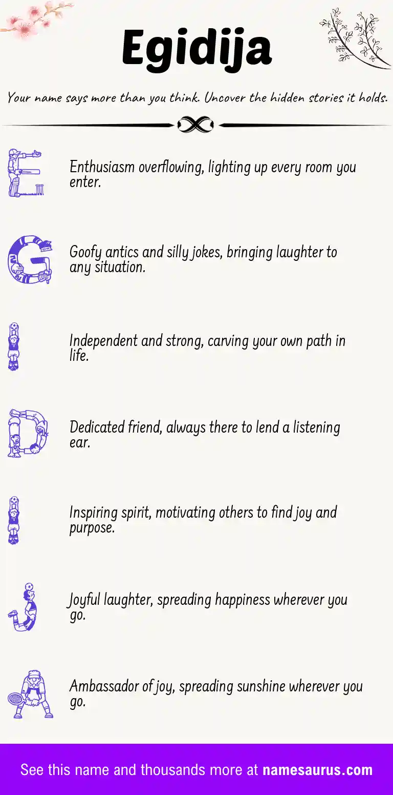 Acrostic poem about Egidija.