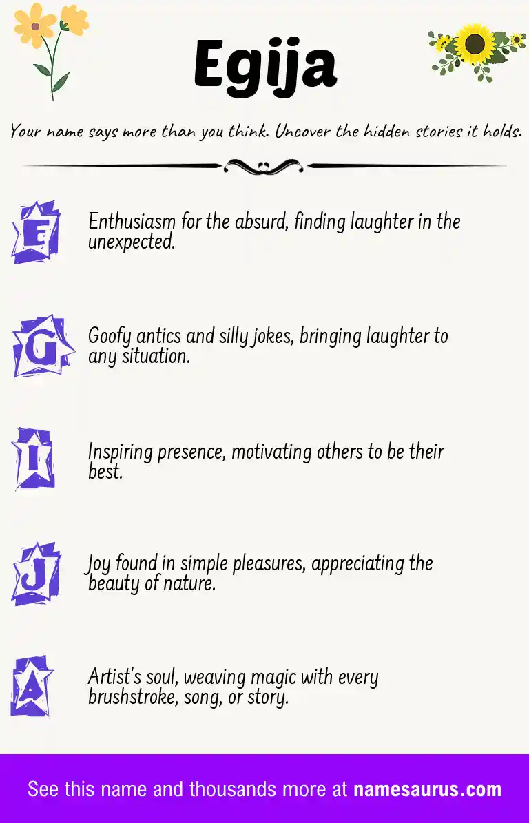 Acrostic poem about Egija.
