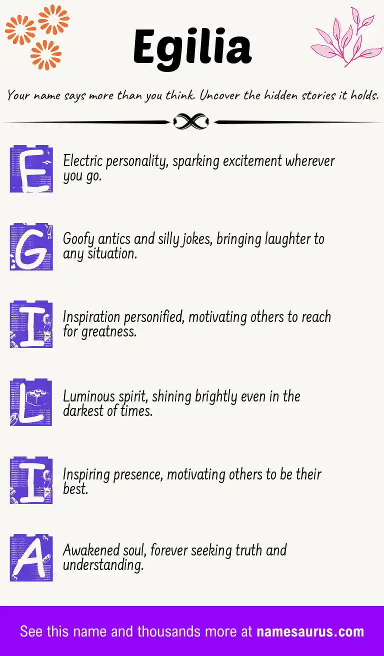 Acrostic poem about Egilia.