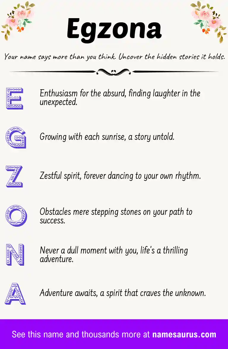 Acrostic poem about Egzona.
